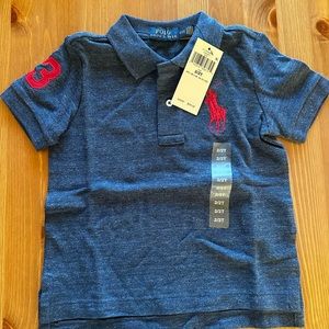 Polo by Ralph Lauren Blue Red Logo Polo Shirt